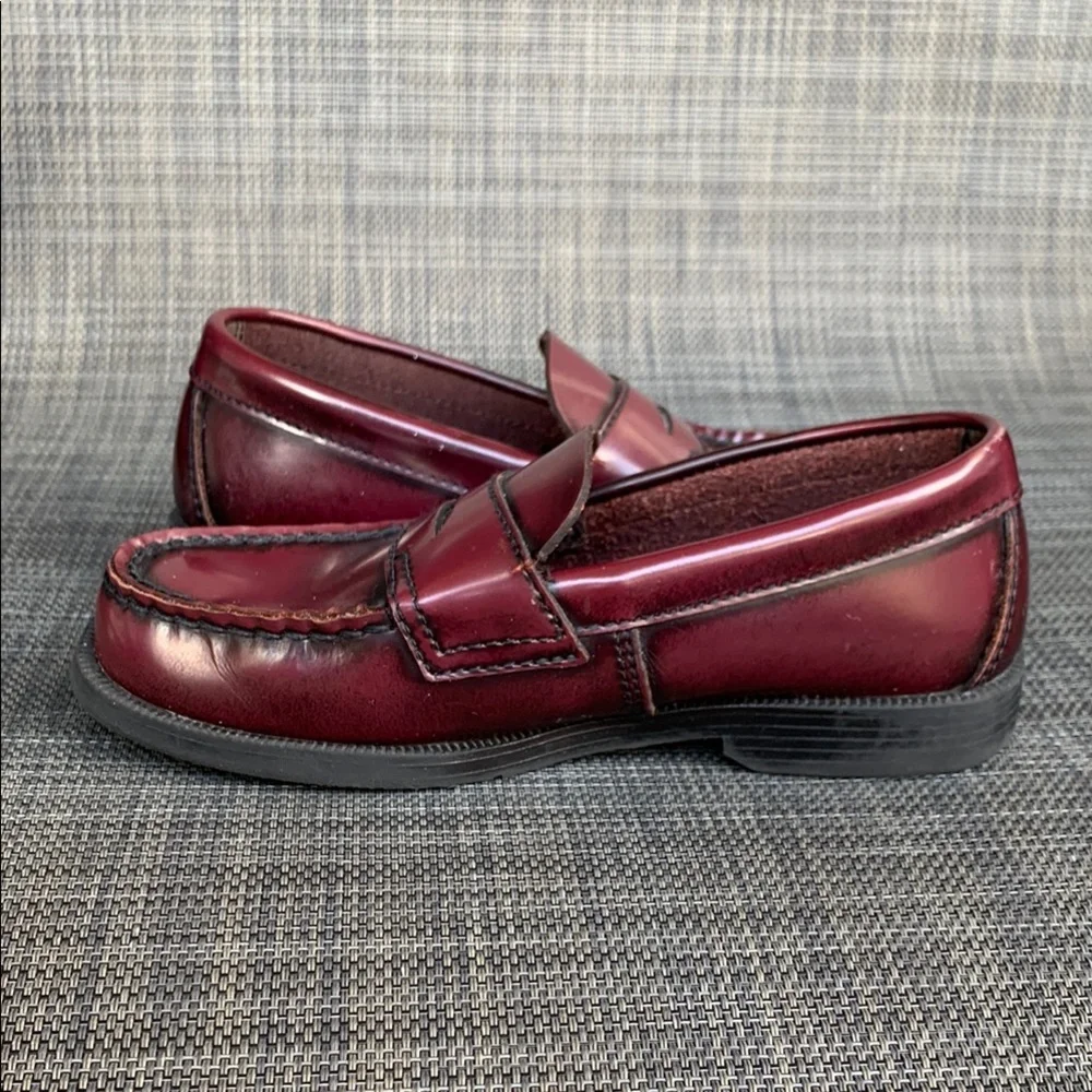 Bass Casper Boys Bordeaux Penny Loafers Dress Shoes Boys size 12.5
